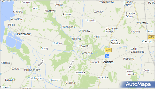 mapa Przywidz gmina Pęczniew, Przywidz gmina Pęczniew na mapie Targeo