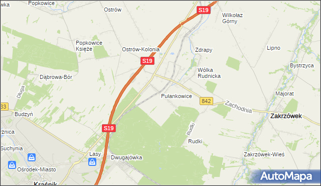 mapa Pułankowice, Pułankowice na mapie Targeo