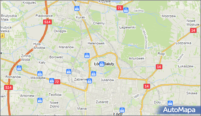 mapa Radogoszcz gmina Łódź, Radogoszcz gmina Łódź na mapie Targeo