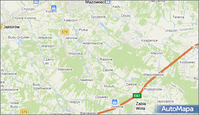 mapa Radonie, Radonie na mapie Targeo