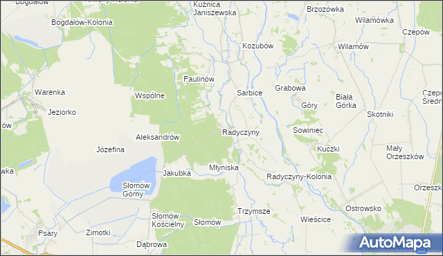 mapa Radyczyny, Radyczyny na mapie Targeo