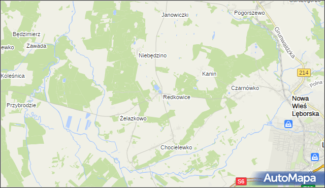 mapa Redkowice, Redkowice na mapie Targeo