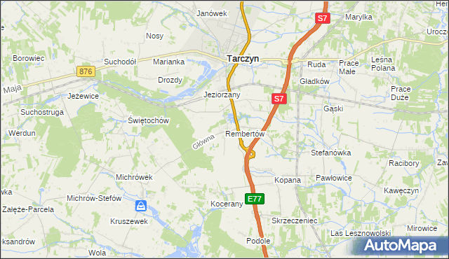 mapa Rembertów, Rembertów na mapie Targeo