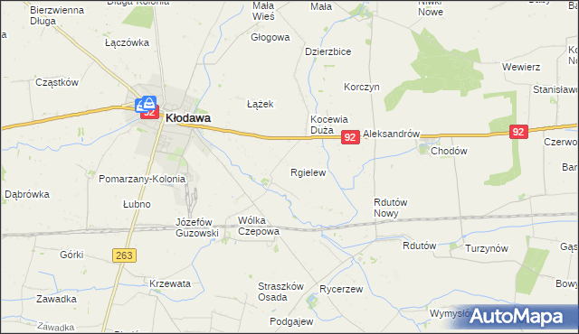 mapa Rgielew, Rgielew na mapie Targeo