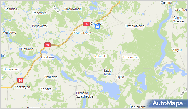 mapa Rokitniki, Rokitniki na mapie Targeo