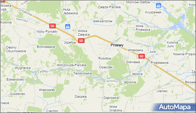 mapa Rosołów, Rosołów na mapie Targeo