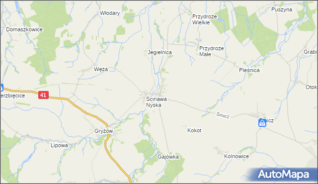 mapa Ścinawa Mała, Ścinawa Mała na mapie Targeo