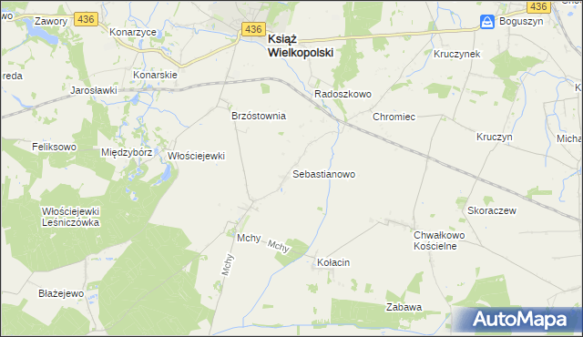 mapa Sebastianowo, Sebastianowo na mapie Targeo