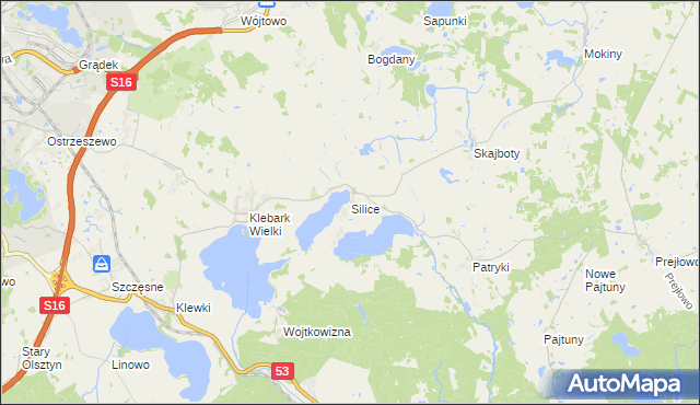 mapa Silice, Silice na mapie Targeo