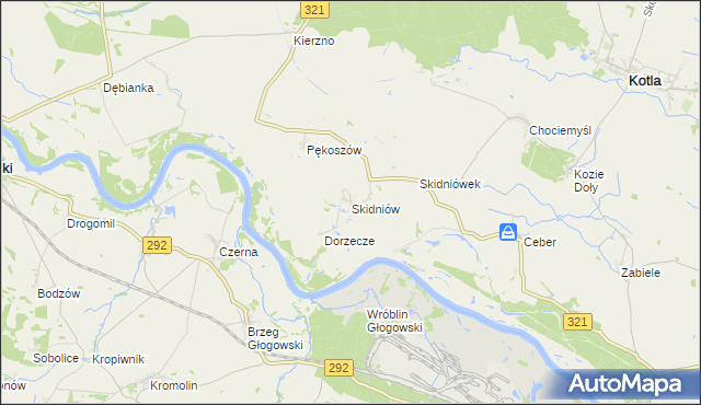 mapa Skidniów, Skidniów na mapie Targeo