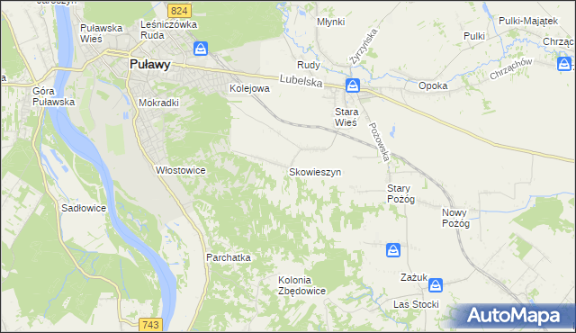 mapa Skowieszyn, Skowieszyn na mapie Targeo