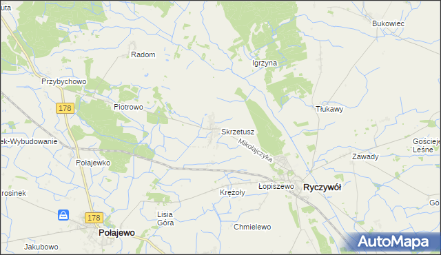 mapa Skrzetusz, Skrzetusz na mapie Targeo