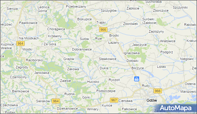 mapa Sławkowice, Sławkowice na mapie Targeo