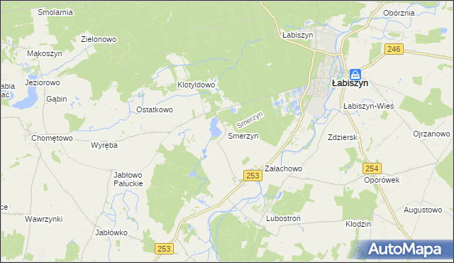 mapa Smerzyn, Smerzyn na mapie Targeo