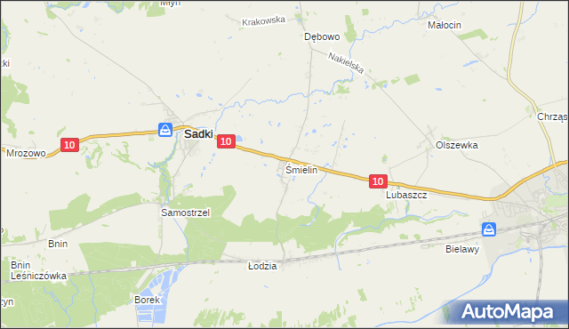 mapa Śmielin, Śmielin na mapie Targeo