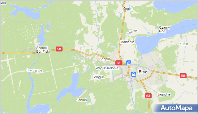 mapa Snopki, Snopki na mapie Targeo