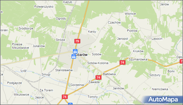 mapa Sobów, Sobów na mapie Targeo