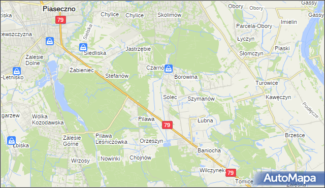 mapa Solec gmina Góra Kalwaria, Solec gmina Góra Kalwaria na mapie Targeo