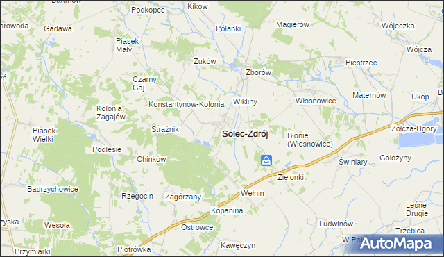 mapa Solec-Zdrój, Solec-Zdrój na mapie Targeo