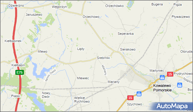 mapa Srebrniki, Srebrniki na mapie Targeo