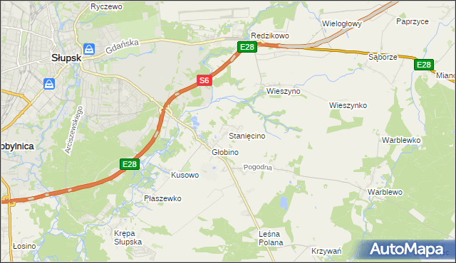 mapa Stanięcino, Stanięcino na mapie Targeo