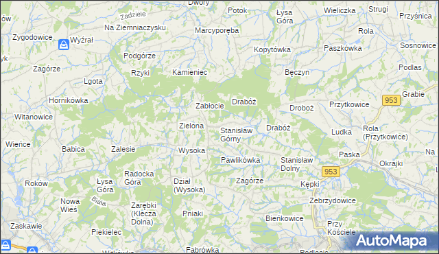 mapa Stanisław Górny, Stanisław Górny na mapie Targeo