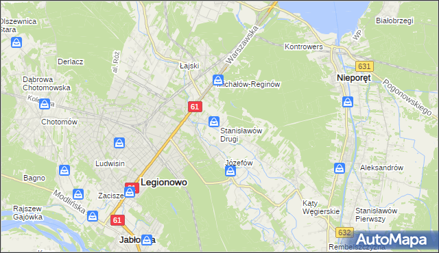 mapa Stanisławów Drugi gmina Nieporęt, Stanisławów Drugi gmina Nieporęt na mapie Targeo