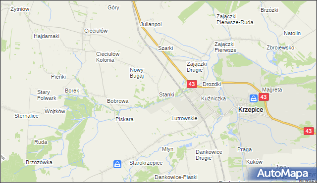 mapa Stanki, Stanki na mapie Targeo