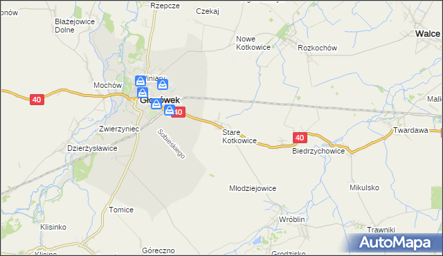 mapa Stare Kotkowice, Stare Kotkowice na mapie Targeo
