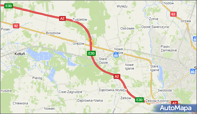 mapa Stare Opole, Stare Opole na mapie Targeo