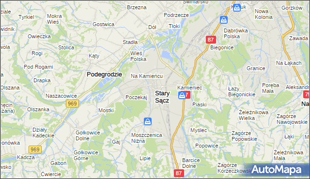 mapa Stary Sącz, Stary Sącz na mapie Targeo