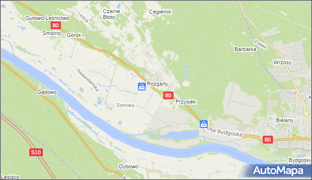 mapa Stary Toruń, Stary Toruń na mapie Targeo