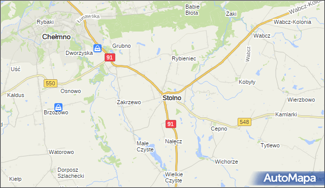 mapa Stolno powiat chełmiński, Stolno powiat chełmiński na mapie Targeo