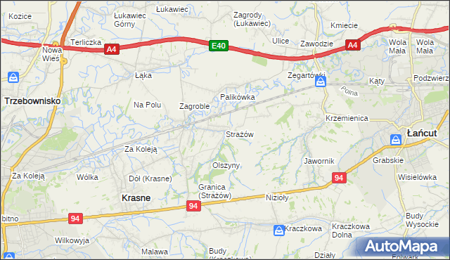 mapa Strażów, Strażów na mapie Targeo