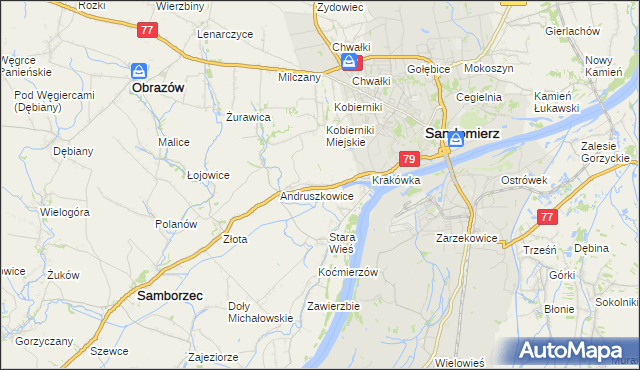 mapa Strochcice, Strochcice na mapie Targeo
