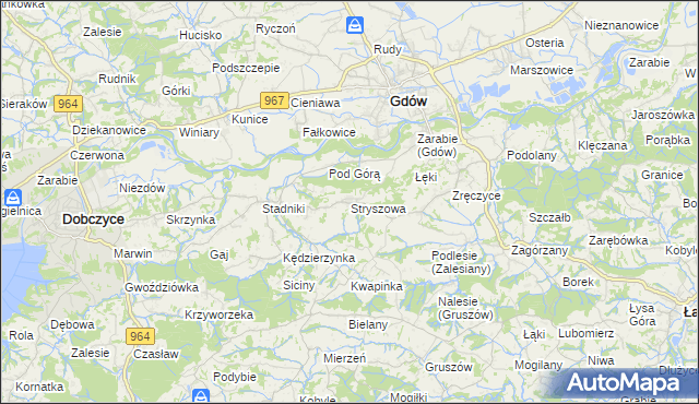 mapa Stryszowa, Stryszowa na mapie Targeo
