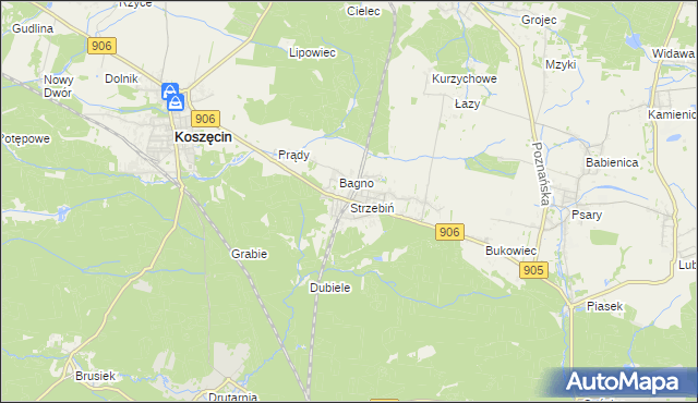 mapa Strzebiń, Strzebiń na mapie Targeo