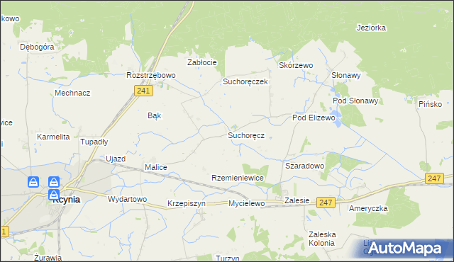 mapa Suchoręcz, Suchoręcz na mapie Targeo