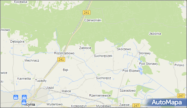 mapa Suchoręczek, Suchoręczek na mapie Targeo