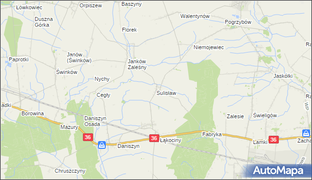 mapa Sulisław gmina Raszków, Sulisław gmina Raszków na mapie Targeo
