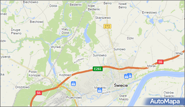 mapa Sulnówko, Sulnówko na mapie Targeo