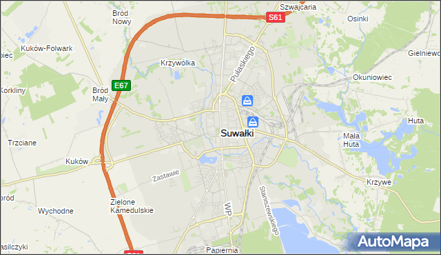 mapa Suwałk, Suwałki na mapie Targeo