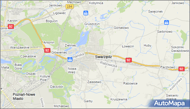 mapa Swarzędz, Swarzędz na mapie Targeo