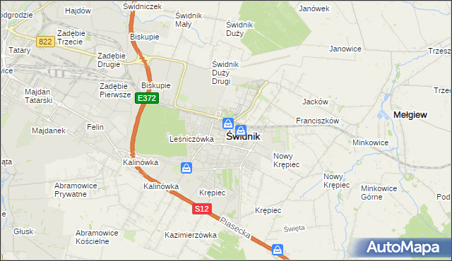 mapa Świdnika, Świdnik na mapie Targeo