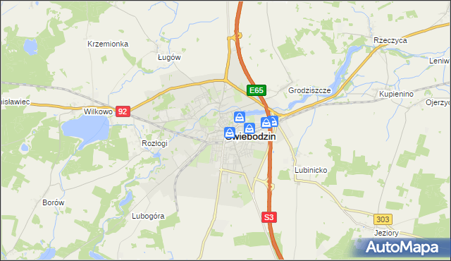 mapa Świebodzin, Świebodzin na mapie Targeo