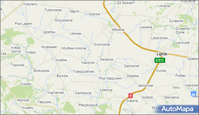 mapa Swojków gmina Lipnik, Swojków gmina Lipnik na mapie Targeo