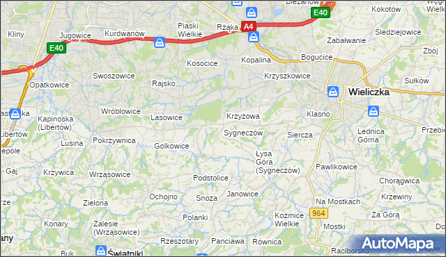 mapa Sygneczów, Sygneczów na mapie Targeo