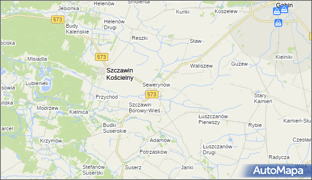 mapa Szczawin Borowy-Kolonia, Szczawin Borowy-Kolonia na mapie Targeo