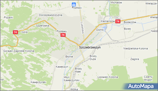 mapa Szczebrzeszyn, Szczebrzeszyn na mapie Targeo