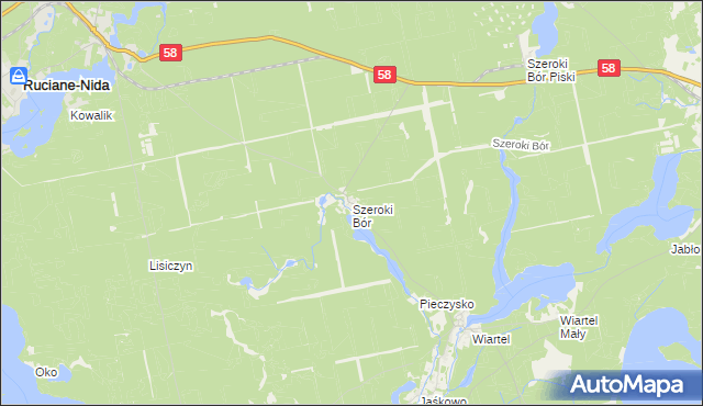 mapa Szeroki Bór, Szeroki Bór na mapie Targeo